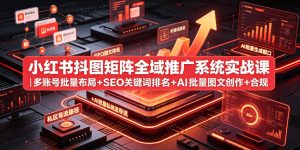 小红书抖图矩阵全域推广系统实战课|多账号批量布局+SEO关键词排名+AI批量图文创作+合规私域导流完整落地教程-第一资源库